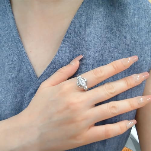 Dainty Marquis CZ Statement Ring for Women Elegant Filigree Crystal Adjustable Open Wrap Rings Comfort Fit Retro Wedding Engagement Anniversary Accessories Jewelry Gift4