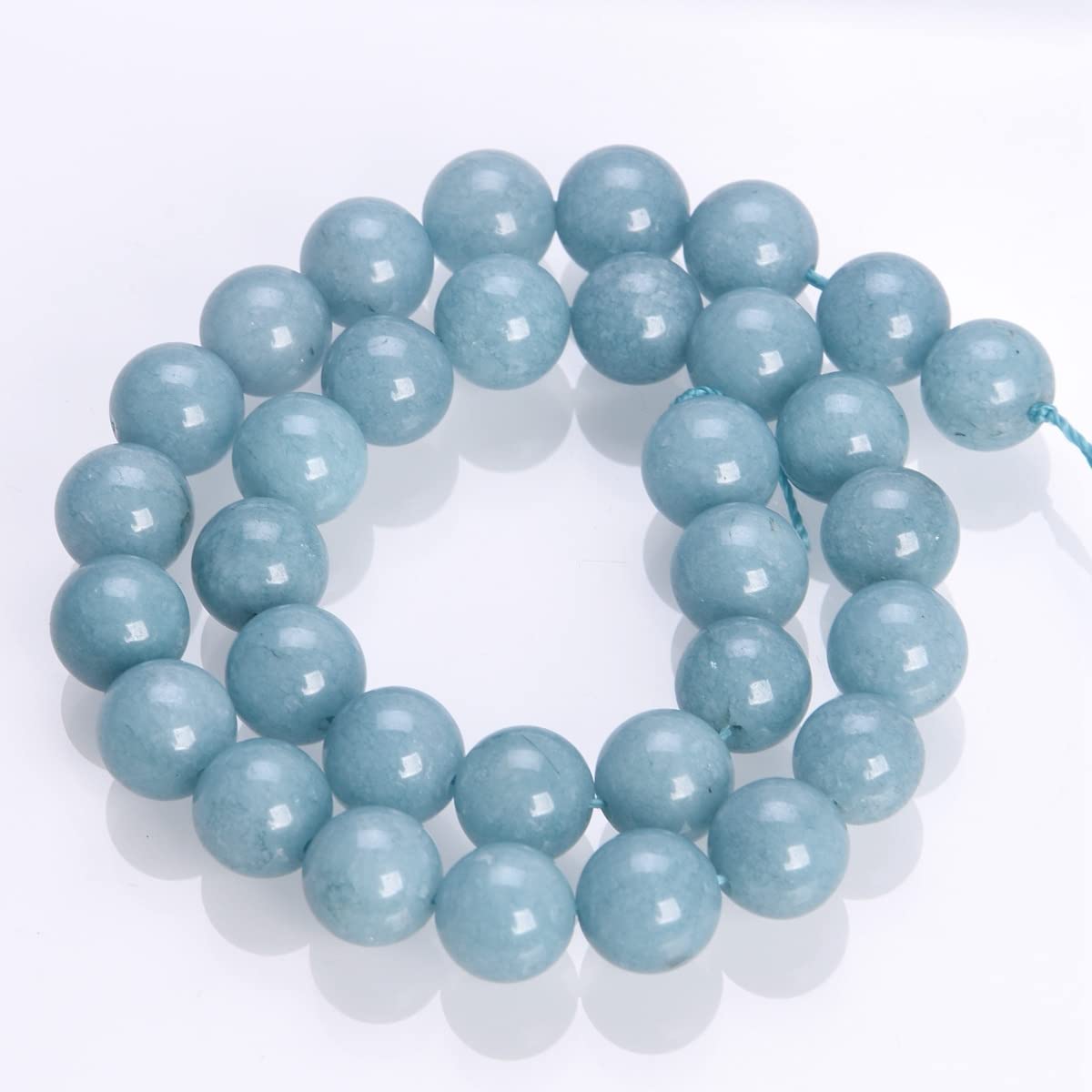 Fil De Perles Aigue Marine Chips - 39cm, Environ 53 Pièces, 7-14mm, Neuf, Création Maison
