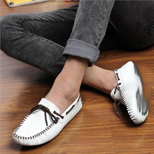 Men's Loafers Shoes Round Toe Stitching Details Flat Heel Flexible Comfortable Fashion Driving Slip On4
