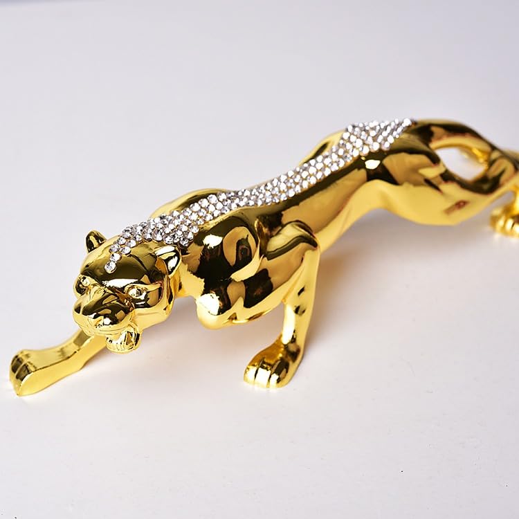 Ride2joy 19cm Gold Jaguar Statue Car Dashboard Ornament - Image 6