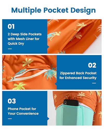 Image of maamgic Mens Swim Trunks with Compression Liner 7 Inch Inseam Mens Bathing Suit Quick Dry Swimming Trunks Swimsuit