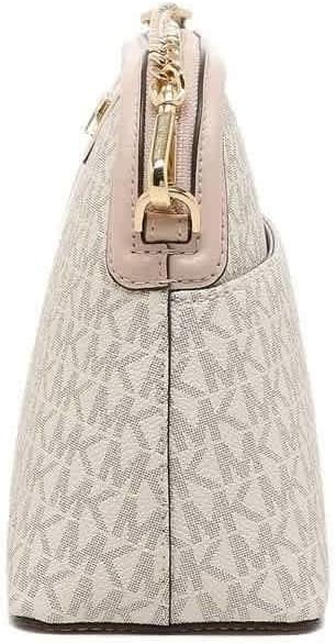 Michael Kors Mott Large Zip Dome Crossbody Vanilla/Soft Pink One Size