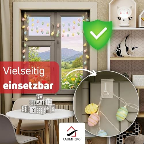 Raumhero Fensterhaken 100% Made in Germany - zum Einhängen (26 Stk.) Haken für Fenster Deko, Aufhänger Fensterdeko, Lichterkette… – Ansicht 3
