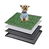 Hundetoilette mit Auffangschale 40x50cm Kunstrasen-Hundetoilette Trainingsgrasmatte für Welpen und kleine Hunde Hundeurin-Gras mit Waschbar Wiederverwendbar Trainingsunterlage für drinnen draußen