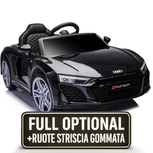 Auto Macchina Elettrica 12V NEW Audi R8 Spyder per Bambini Led MP3 con Telecomando Sedile in pelle...