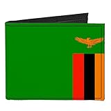 Material: 100 % Canvas Buckle-Down Herren Canvas Bi-fold Wallet - Zambia Flag Zweifalten-Geldbörse, Mehrfarbig, Einheitsgröße