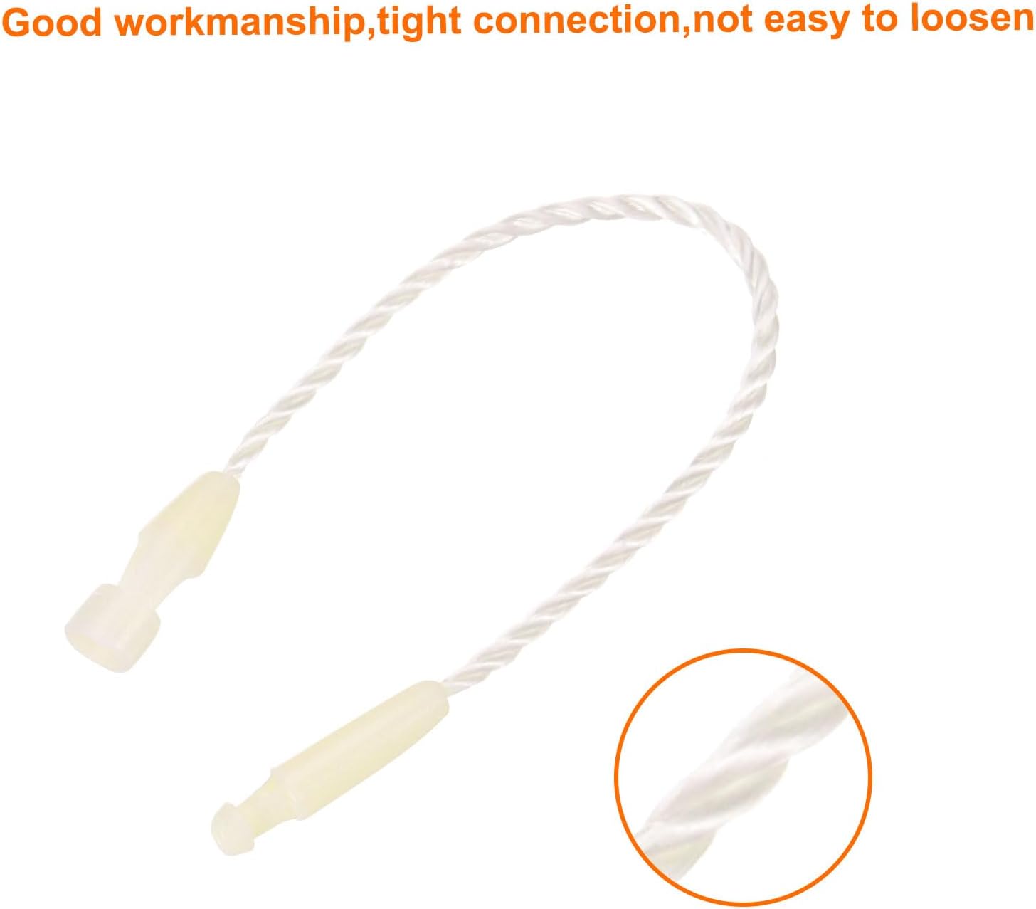 MECCANIXITY Cotton Hang Tag String Snap Lock Pins Beige 3.2" 100pcs image 4