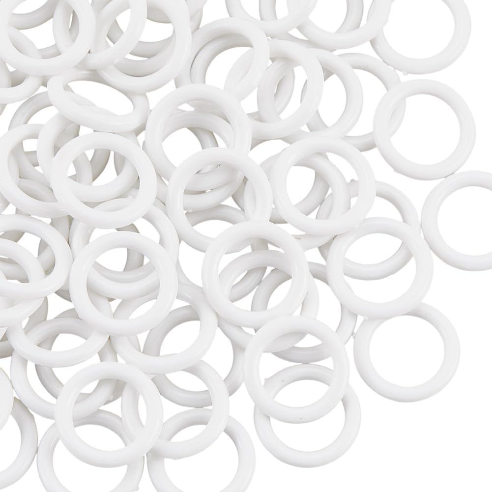 CREATCABIN 100 Pcs Clear Roman Curtain Rings 1/2inch Transparent O Rings Plastic Rings 13mm for Roman & Cafe Shades Circle Hook Craft Tool Hardware for DIY Blinds Handbag Car Seat Manual Handbag