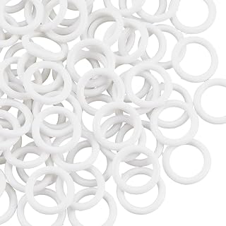 CREATCABIN 100 Pcs White Roman Curtain Rings O Rings Plastic Rings 15mm for Roman & Cafe Shades Circle Hook Craft Tool Hardware for DIY Blinds Handbag Car Seat Manual Handbag Home Bathroom Office