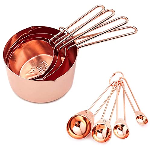 Messlöffel Set Messbecher Set 8 Stück Edelstahl Küche Messlineal zum Backen Kochen Lebensmittelverarbeitung Cover