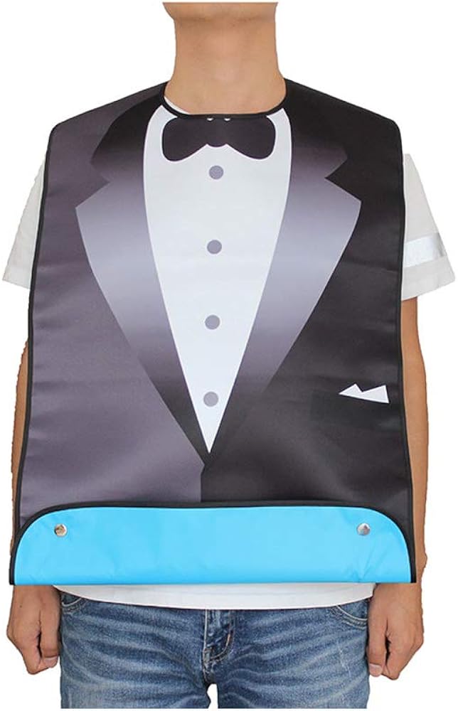 Adult Bib - Washable Dining Bibs with Crumb Catcher - Reusable Clothing Protector Mealtime Bib for Elderly & Disabled,6 : Health & Household