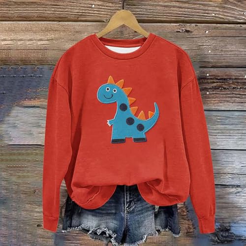 DDAPJ pyju Cute Sweatshirts for Girls Kids Cartoon Print Long Sleeve Shirts Round Neck Loose Comfy Pullover Tops 2-13 Years2