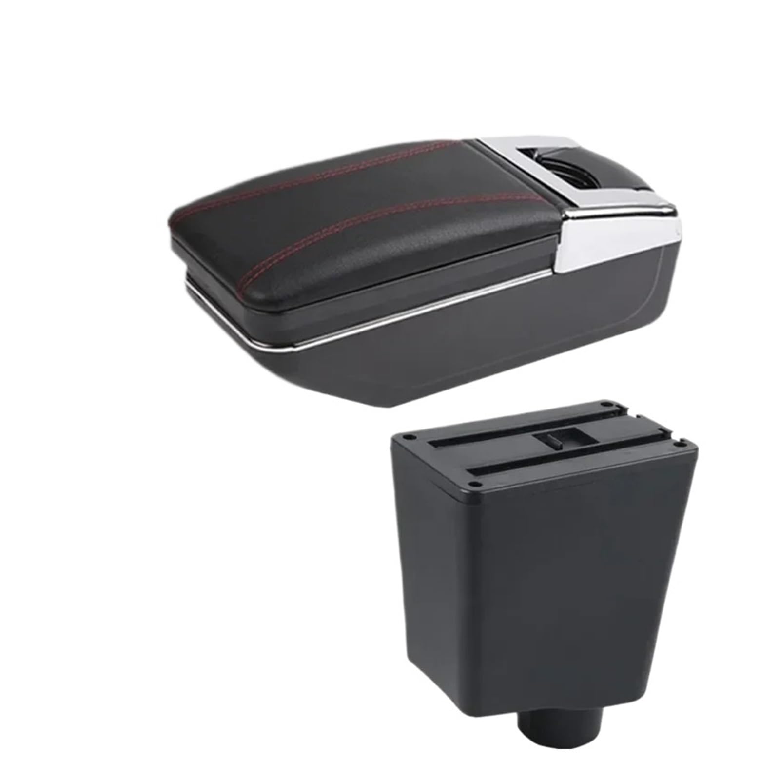 Ecbugat A Red Line No Usb For Captur For Clio 3 Iii Car Armrest Box Accessories Storage Parts Dedicated Interior Retrofit Car Armrest Box(A Red Line No Usb)