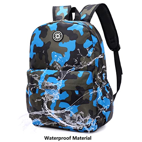 Befunirise Kids School Backpacks For Boys Girls Elementary Kindergarten Camo School Bags Bookbags For Primary Preschool (Camouflage Blue, Large) #TOP7