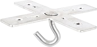 uxcell Cross Design Base Metal Ceiling Fan Fixture Mount Hook Hanger Holder