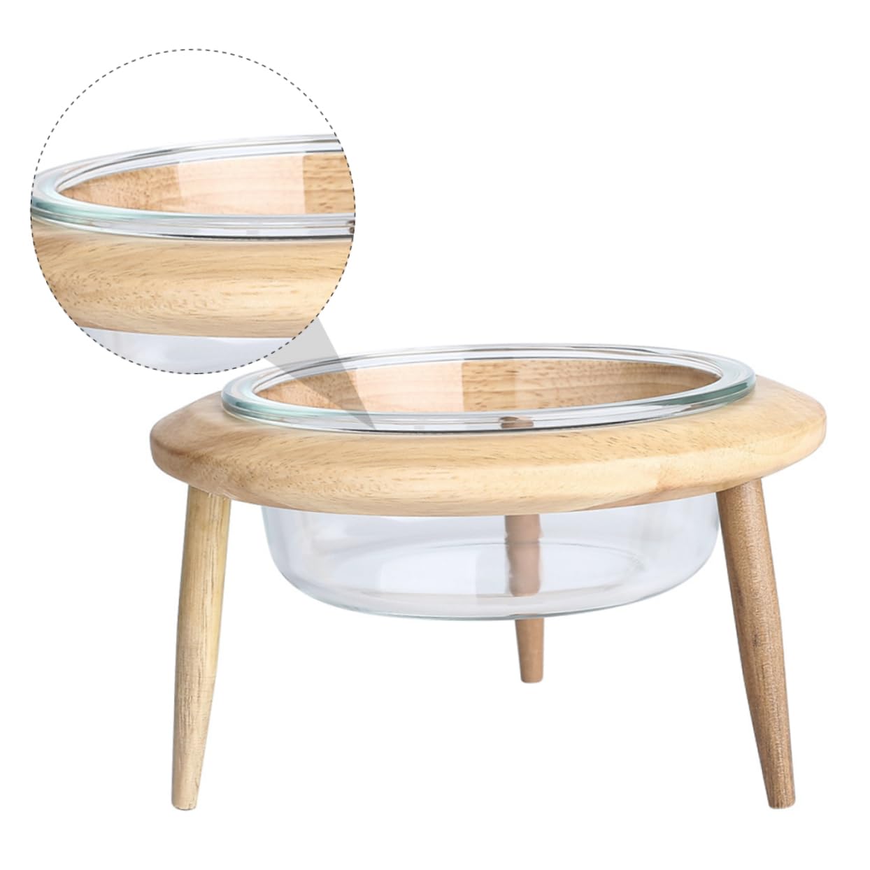 Holzgestell Erhöhter Sauber für Futternapf Glas mit Schonend für Hals Haustiere und Fressen und Trinken