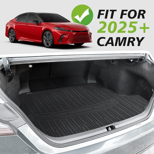 Image of TripleAliner Trunk Floor Mat All Weather Liners Compatible with 2025 2026 Toyota Camry (Include Hybrid) Accessories TPE Carpets Trunk Liner TPE Custom Fit Protection Car Mats