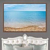 Framed Canvas Wall Art Coastal Freedom Aerial Beach Beach Coastal Cool Minimalism Multicolor Photography Relax/Calm - 16x24 inches