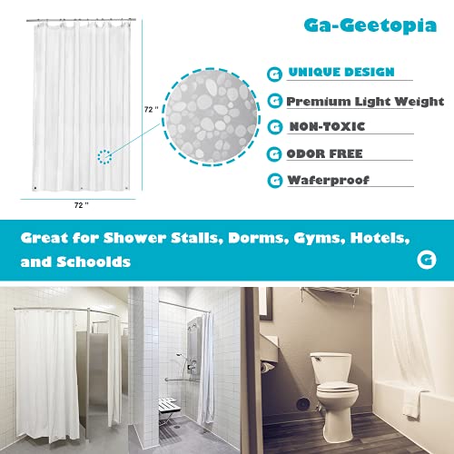 Ga-Geetopia Eva Clear Thin Shower Curtain Liner, Pebble Pattern 72X72 Inch Lightweight Plastic Bathroom Shower Showroom Inner Curtain With Rustproof Metal Grommets And Weighted Magnets(No Hooks) #TOP2