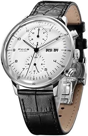 FEICE Men’s Watches Bauhaus Automatic Watch Stainless Steel Mechanical Watch Wristwatch Casual Dress Watches for Men with Leather Bands Date -FM121