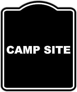 CAMP SITE BLACK Minimalist Aluminum Composite Sign 8.5 x 10 inches