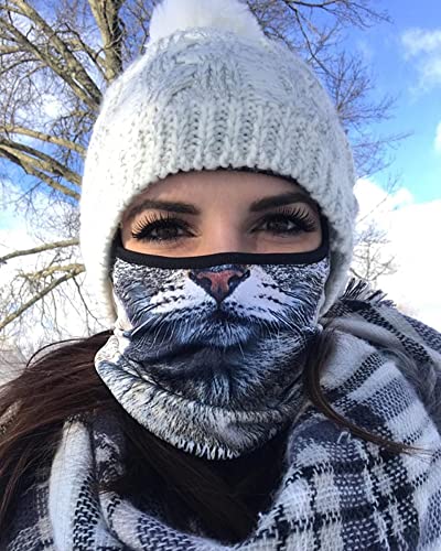 Image of Cat Balaclava,Dog Balaclava,Halloween Hat,Cute Full Face Hood Mask Animal Ski Mask for Hiking Riding Sports Outdoor