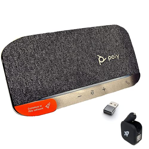 GTW Bundle with Poly SYNC 20+ USB-A Bluetooth Speakerphone w/dongle and Charger - for Streaming Voice/Video, Distance Learning, Remote Work, School,Conferencing Apps - Zoom, Webex, Meet, Teams