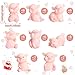 Lenwen 50 Pcs Cute Pink Pig Toy Figures Resin Miniature Pig Figurines Miniature Pig Cake Toppers for Cake Decoration, Home Decor, Mini Garden Decoration, Table Centerpieces, DIY Crafts