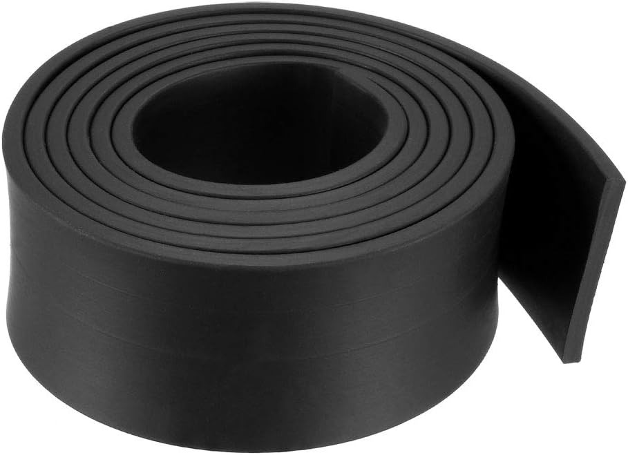 sourcing map Solid Rectangle Rubber Seal Strip 30mm Wide 3mm Thick, 1 Meter Long Black