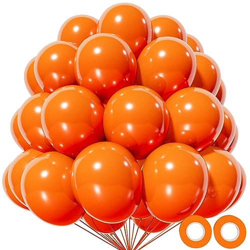 Image of Orange Balloon 110pcs, 12 Inch Thickened Latex Party Balloons Helium Bright Color for Birthday Baby Shower Wedding Party Supplies Arch Garland Decoration