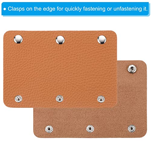 PATIKIL Luggage Handle Wrap, 2 Pack PU Handbag Grip Cover Protector Identifier with Clasp for Suitcase Grocery Shopping Bag Orange - Image 4
