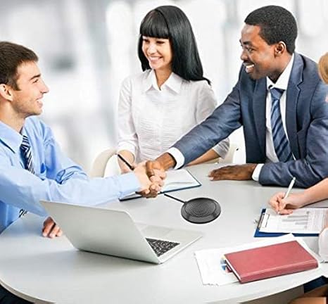 Conference USB Microphone, Computer Desktop Mic with LED Indicator, TKGOU Plug & Play Omnidirectional Condenser PC Laptop Mics for Online Meeting,Class,Skype,Recording,Chatting,Zoom,(Windows/Mac OS X) | Plug & Play Omnidirectional Condenser PC for Online Meeting, Class, Skype, Recording, Zoom, (No Speakers Included)
