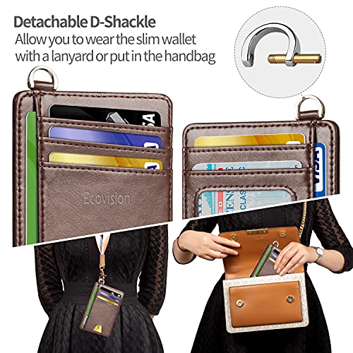 Image of Slim Minimalist Front Pocket Wallet, RFID Blocking Credit Card Holder Wallet with Detachable D-Shackle for Men Women