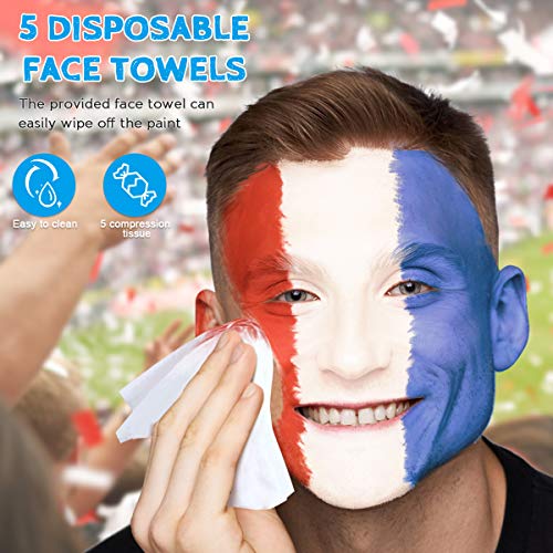 ETEREAUTY Face Body Paint, Halloween Cosplay Makeup with 12 Colors, 5 Disposable Towels, 4 Brushes - Face Painting Kits for Kids and Adults, Face Paint Kit for Sensitive Skin, Easy on/off - Thumbnail 3