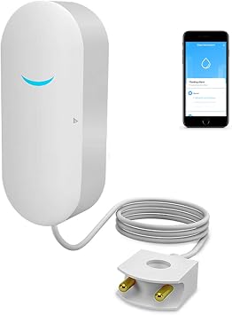 WiFi Water Sensor , Smart Water Leak Detector, Tuya APP Free Remote Monitoring of Leaks, App Alerts,Remote Notification for Laundry, Basement, Kitchen, Bathroom, Closet