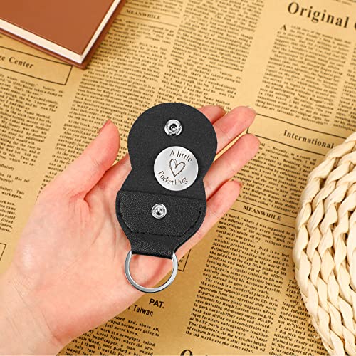 Pocket Hug Token Long Distance Relationship Keepsake Stainless Steel Double Sided Inspirational Gift With Pu Leather Keychain (To My Son) #TOP3