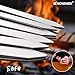 17-Inch 12 Pack Long Flat BBQ Skewers, HONSHEN Brazilian-style Stainless Steel 3/8 Inch Wide Blade with hardwood Handle barbecue skewers for Grilling Meat,Chicken,Shrimp,Vegetables-Set of 12