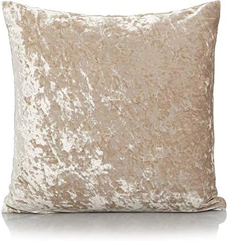 Rohi Luxury Crushed Velvet Cushion Cover Soft, Durable, and Elegant for Living Room & Bedroom Décor (Beige, 24" x 24")