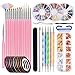 Pinsel für Gelnägel, 50 Stücke Gelnägel Zubehör beinhaltet 15 Stücke Nail Art Pinsel, 12 Töpfe Folienaufkleber, 10 Maniküre Tapes, 5 Punktierstifte und 3 Sätze Nail Art Staßesteine