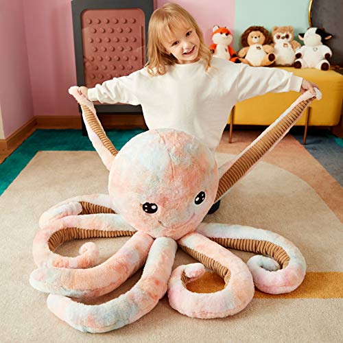 Ikasa Giant Octopus Stuffed Animal Jumbo Octopus Plush Toy - Soft Toy Large Cute Huge Jumbo Kawaii Fluffy Plushy Big Size Octopus Fat Oversized Plushie - Gifts For Kids (Multicolored, 30 Inches) #TOP2
