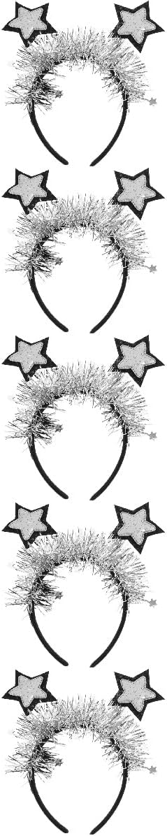 LOGOFUN 2025年新年ヘッドバンド スパンコール スターヘッドバンド 新年パーティー ヘイバンド スターチャーム付き 202