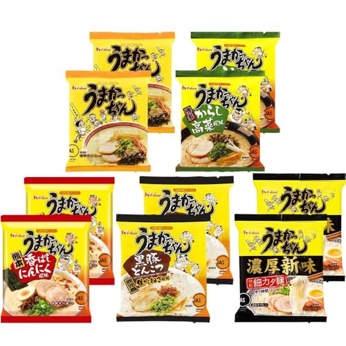 【5種×2セット】うまかっちゃん 食べ比べアソート (定番/新味/博多/熊本/鹿児島) とんこつラーメン 九州の味 インスタント 袋麺 細カタ麺 焦がしねぎ 香ばしにんにく からし高菜 黒豚 簡単調理 時短