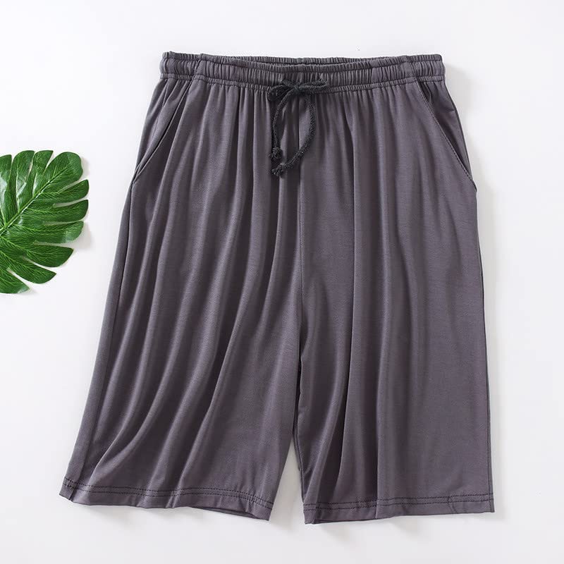 Men's Casual Summer Shorts Comfy Soft Loose Pajamas Shorts Solid Elastic Waisted Lounge Night Sleepwear for Men3