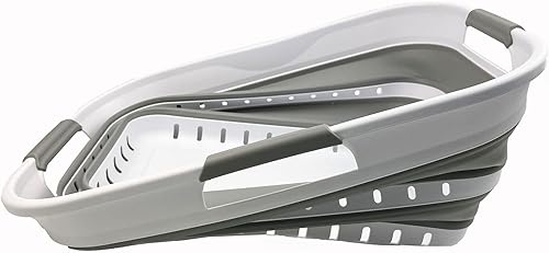 Miniatura 17 de SAMMART 21L (5.5 gallon) Super Mini Collapsible 3 Handled Plastic Basket - Foldable Pop Up Storage Container/Organizer - Space Saving Hamper/Basket