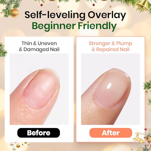 Beetles 15ml Rubber Base Builder Nail Gel - Clear Color Base for Nails Strengthening, Thickening and Sculpting, Soak Off UV LED Long Lasting for Weak and Damaged Nails - Thumbnail 5