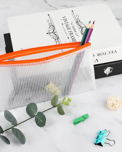 smarpau 24pcs pencil pouches bulk 9334 x 4734mesh zipper pouch pencil case 12 colors waterproof small zipper pouches for travel cosmetics office organization