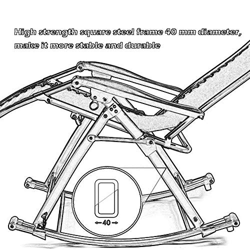 Chaise à bascule zero gravity pliable et réglable pour jardin charge 200kg - 7