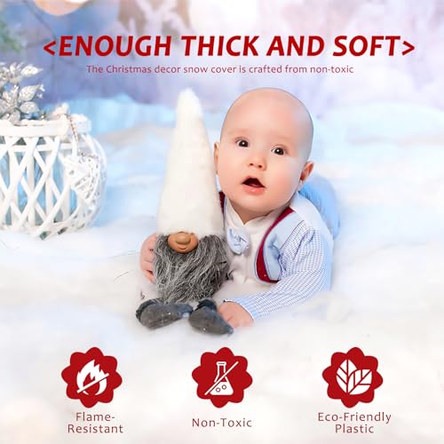 image for Ayieyill Christmas Snow Blanket - 2.6ft x 7.8ft - Artificial Snow Blan