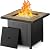 Bali Outdoors Propane Gas Fire Pit Table, 30 inch 50,000 BTU Square Gas Firepits with Fire Glass for Outside