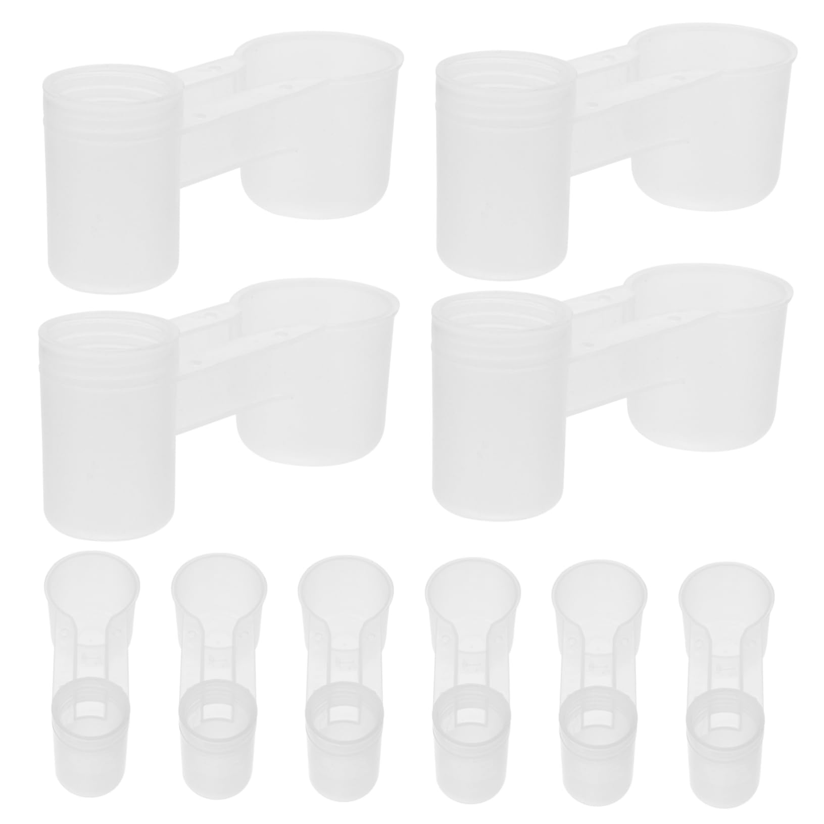 Toddmomy Bebedero para Pájaros Doble Puerto, Plástico Blanco, Fácil Limpieza, Automático para Palomas y Loros en Casa o Zoológico, Pack de 10 Unidades